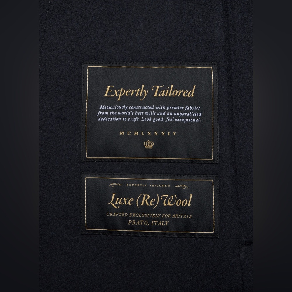 NWT Aritzia The Only Double-Faced Coat - Luxe (Re)Wool - Dark Night Navy Size XS - Picture 10 of 12